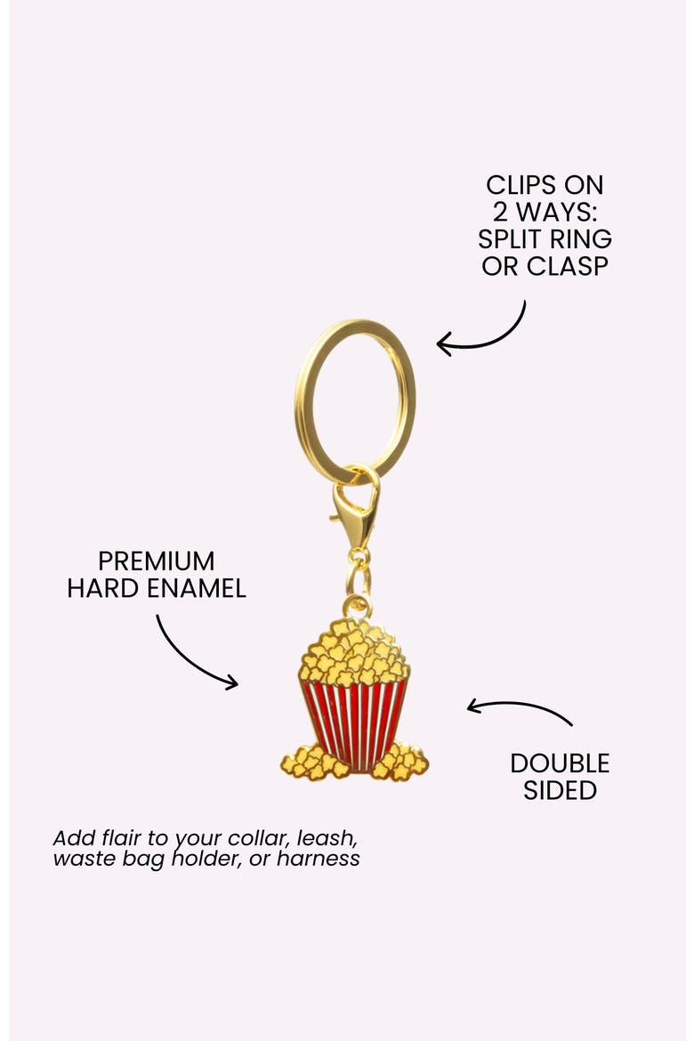 Popcorn Pet Collar Charm, Alternate, color, Popcorn