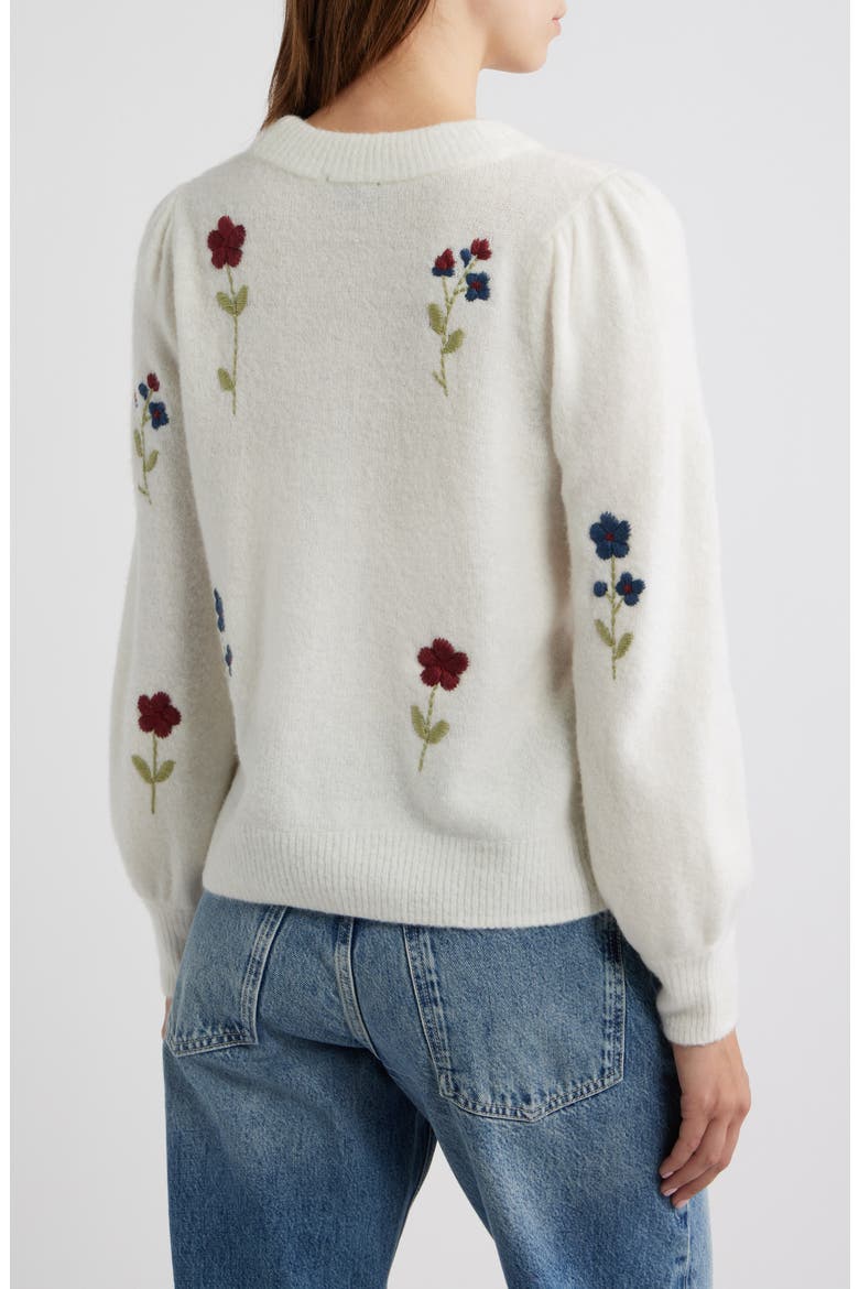 Avila Flower Embroidered Sweater, Alternate, color, GARDEN EMBROIDERY