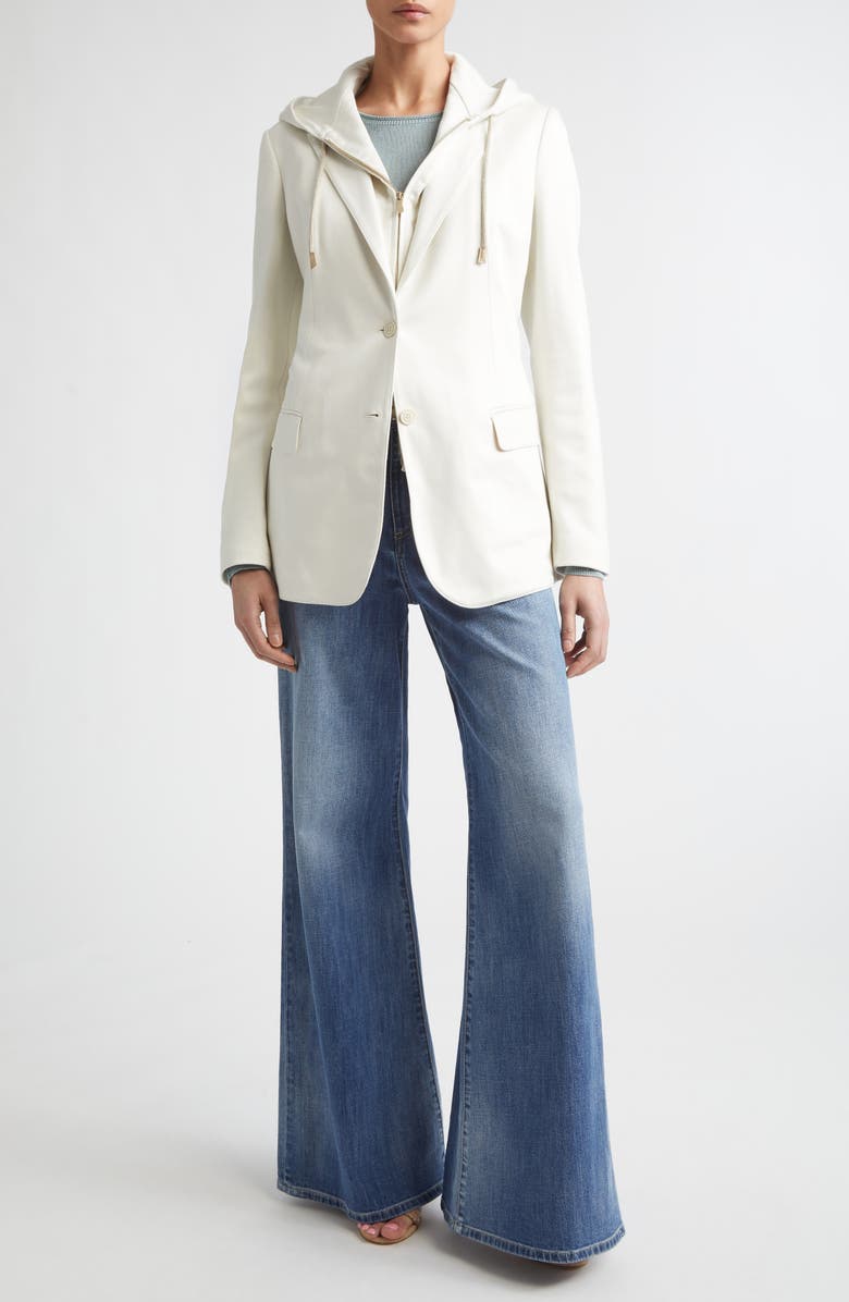 Eleventy Cotton Blend Knit Jacket with Hoodie Bib Inset, Alternate, color, 