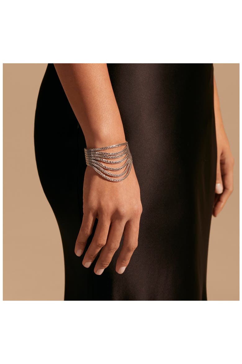 Flat Classic Multi Row Bracelet, Alternate, color, SILVER