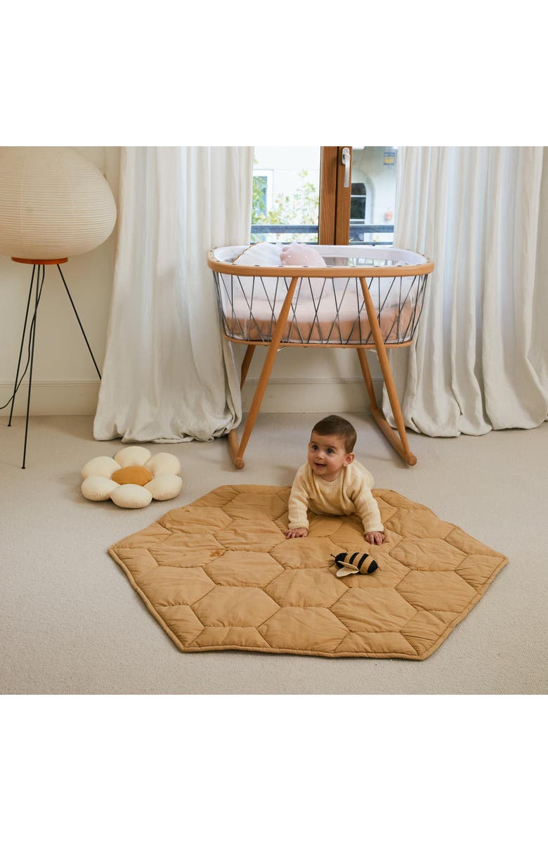 Lorena Canals Playmat Honeycomb, Alternate, color, Honey, Natural, Dark Grey