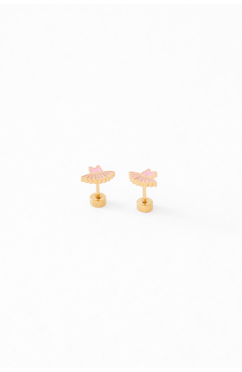 Pip Pop Ballet Tutu Stud Earrings, Main, color, Pink