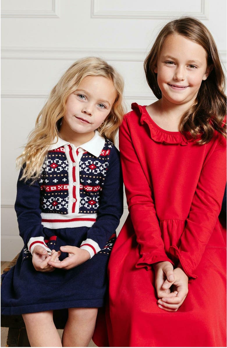 Hope & Henry Girls' Organic Nordic Sweater Dress, Kids, Alternate, color,