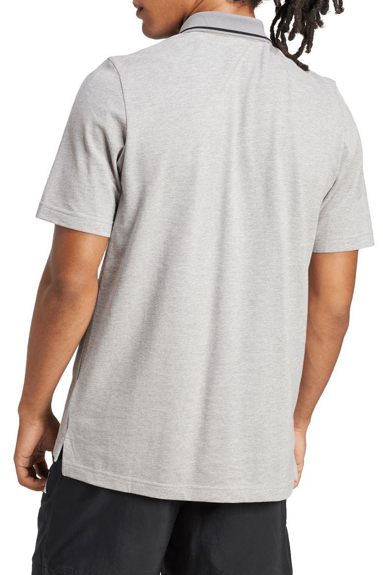 Cotton Piqué Knit Polo, Alternate, color, MEDIUM GREY HEATHER/ BLACK