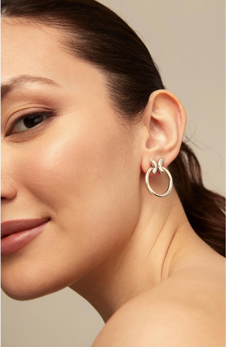 UNODE50 Butterfly Swing Hoops, Alternate, color, Silver