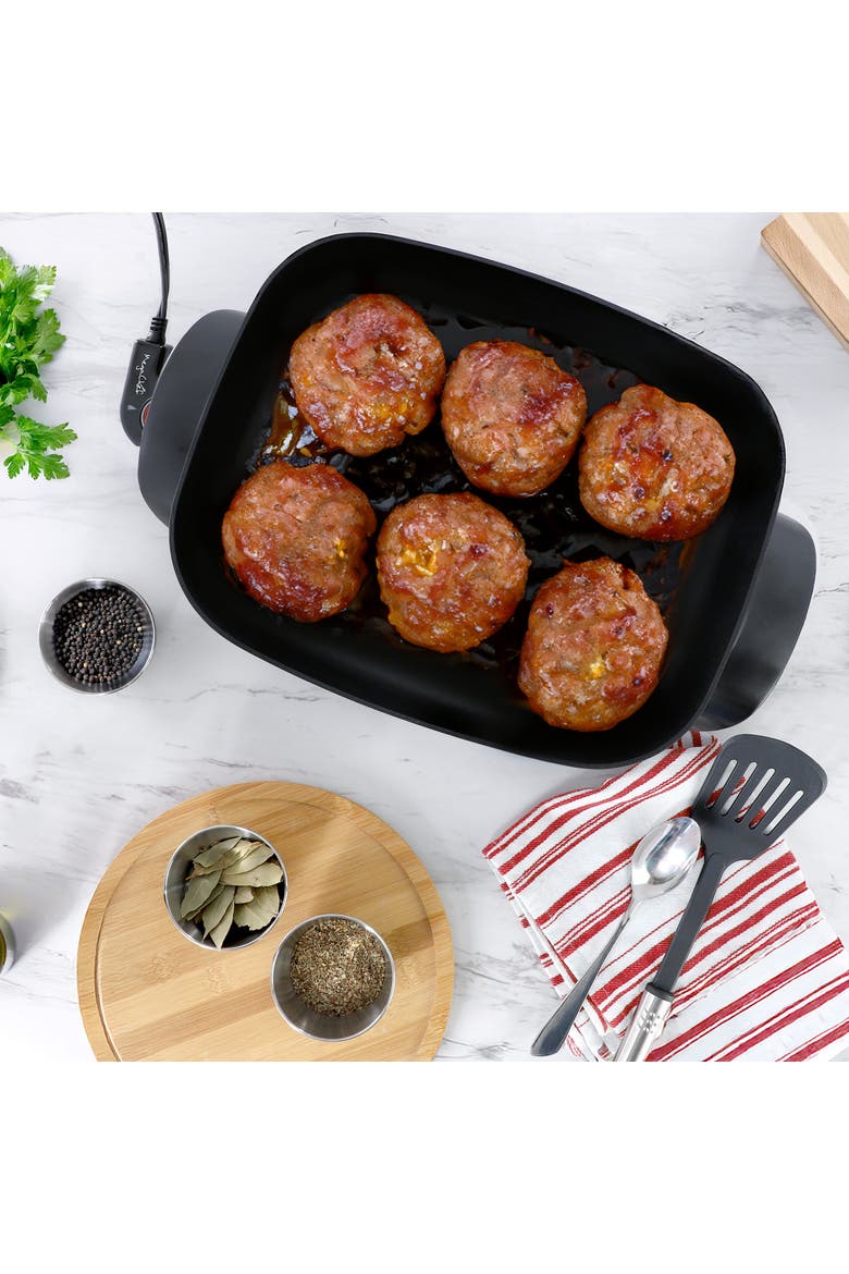 14.96 Inch Electric Fry Pan with Non-Stick Coating, Alternate, color, Black