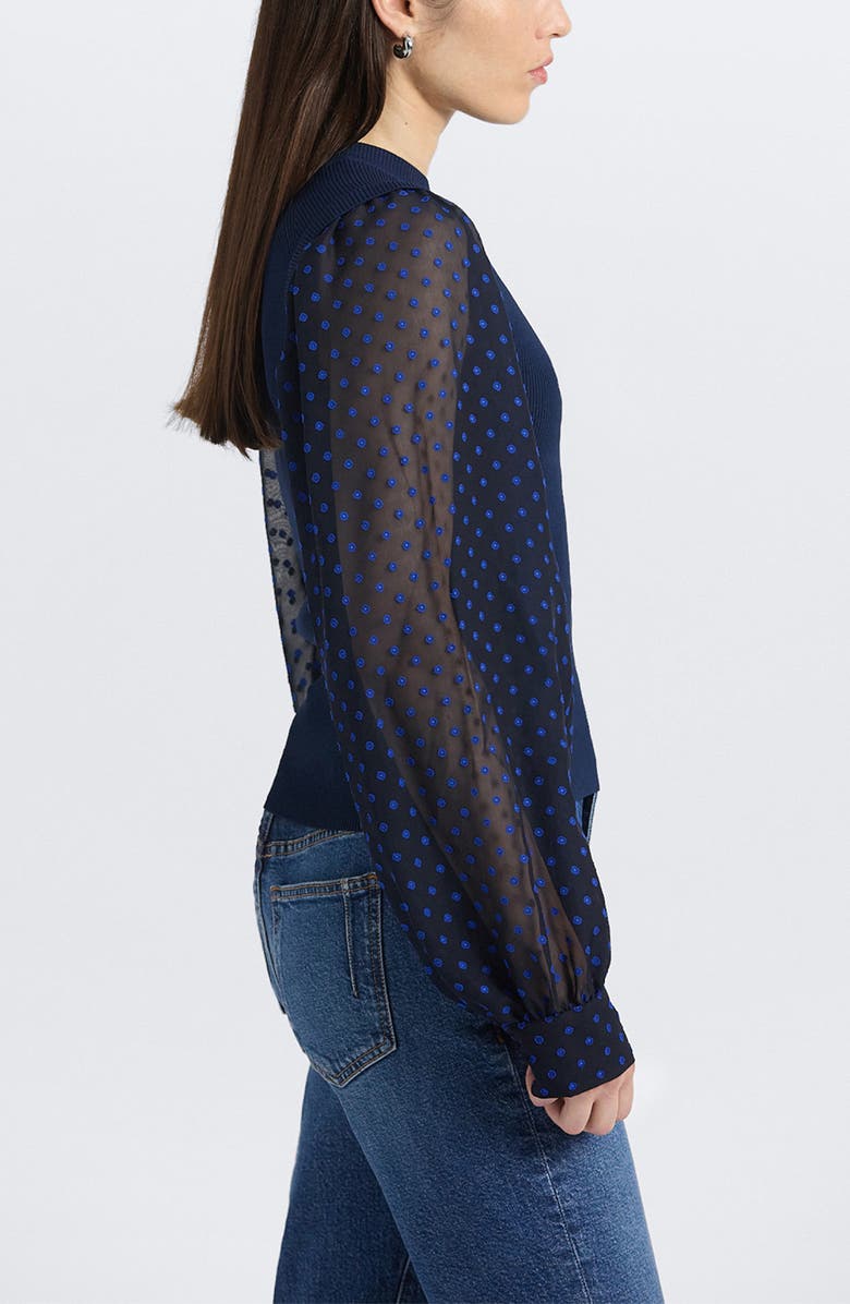 Derek Lam 10 Crosby Cerina Mixed Media Sweater, Alternate, color, Royal Blue