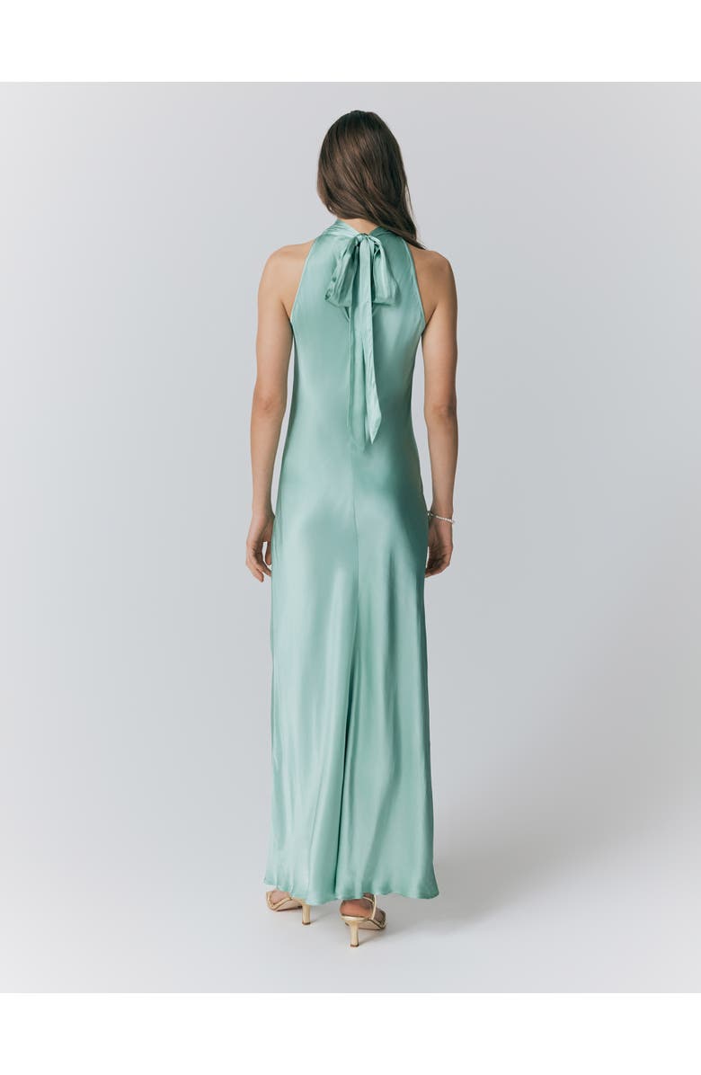 Ghost London Amaia Halter Neck Satin Maxi Dress, Alternate, color, Pastel Green