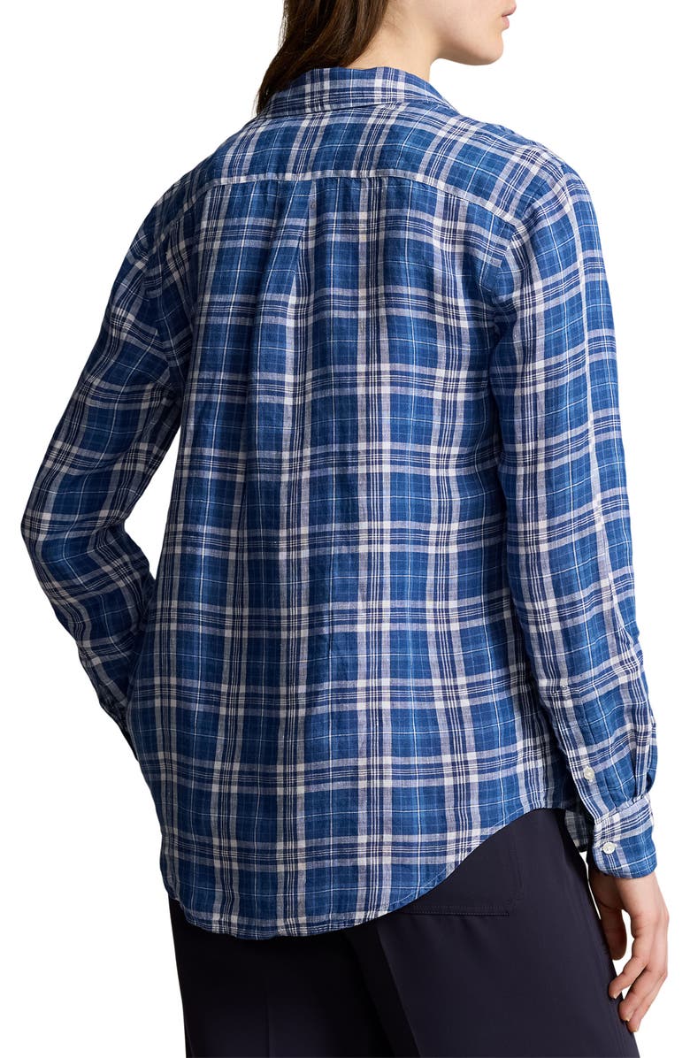 Polo Ralph Lauren Plaid Linen Button-Up Shirt, Alternate, color, 