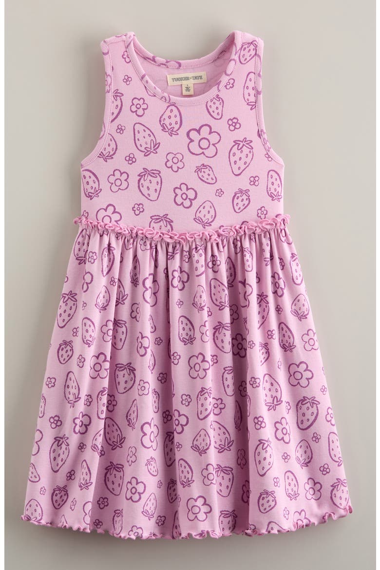 Kids' Print Racerback Dress, Main, color, PINK LAVENDER BERRY DOODLE