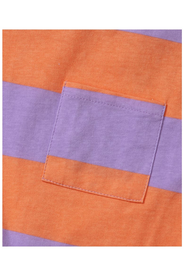 Girls Meet and Greet Pocket Tee, Alternate, color, Purple/Orange Rugby Stripe