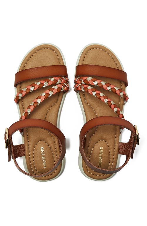 Lands' End Kids Braided Easy On Dress Sandals In Tan