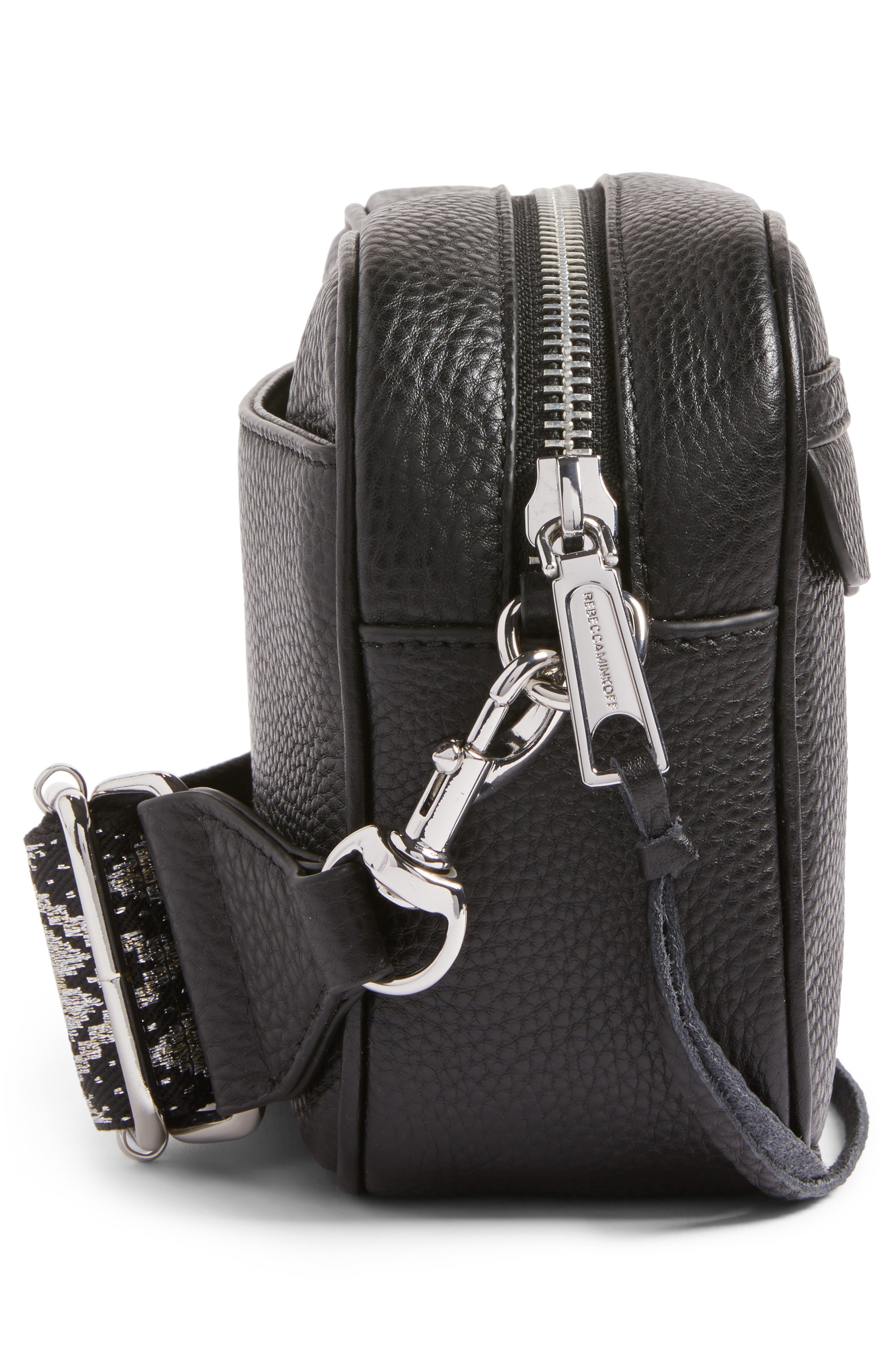 Rebecca Minkoff Leather Camera Bag with Guitar Strap, Alternate, color, 