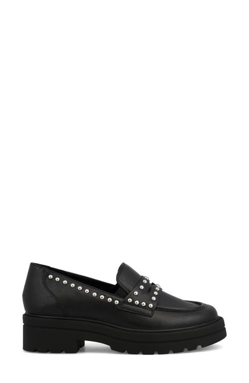 Mia Yoani Platform Stud Loafer In Black