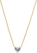 BY ADINA EDEN CZ Solitaire Heart Pendant Necklace