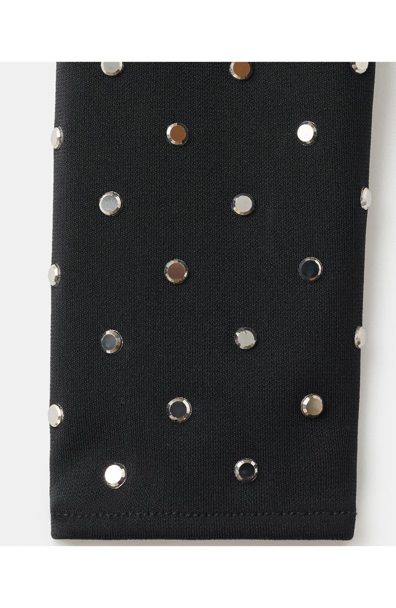 MANGO Selection Crystal Embellished Long Sleeve Bodysuit, Alternate, color, Black