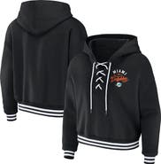 WEAR by Erin Andrews Women's WEAR by Erin Andrews Black Miami Dolphins Lace-Up Pullover Hoodie