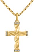 David Yurman Helios Cross Pendant in 18K Yellow Gold with Diamonds