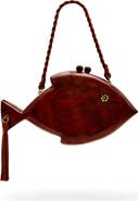 SIMONMILLER Carved Wooden Fish Clutch