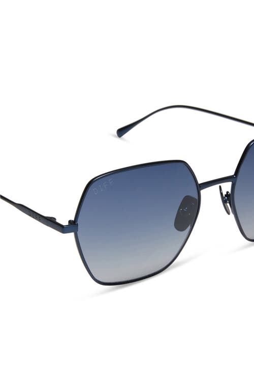 Diff Harlowe 55mm Square Sunglasses In Aegean Blue Flash