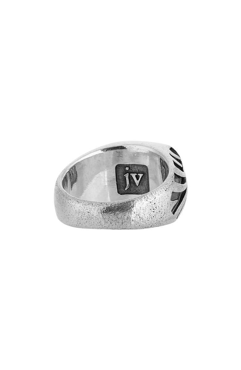 John Varvatos Men's Deco Onyx Signet Ring, Alternate, color, Silver