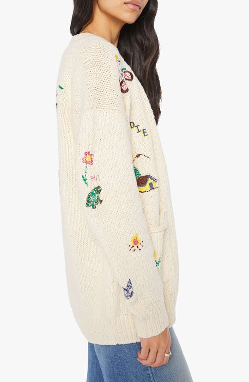 Mother The Long Drop Embroidered Cotton And Alpaca-blend Cardigan In Neutral
