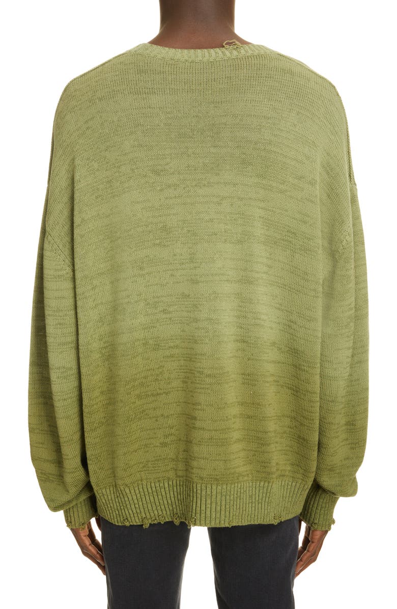 Acne Studios Kapi Ombré Distressed Cotton Sweater, Alternate, color, 