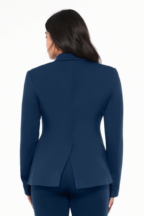 Popilush Shape-sculpting Fitted Jacket In Blue