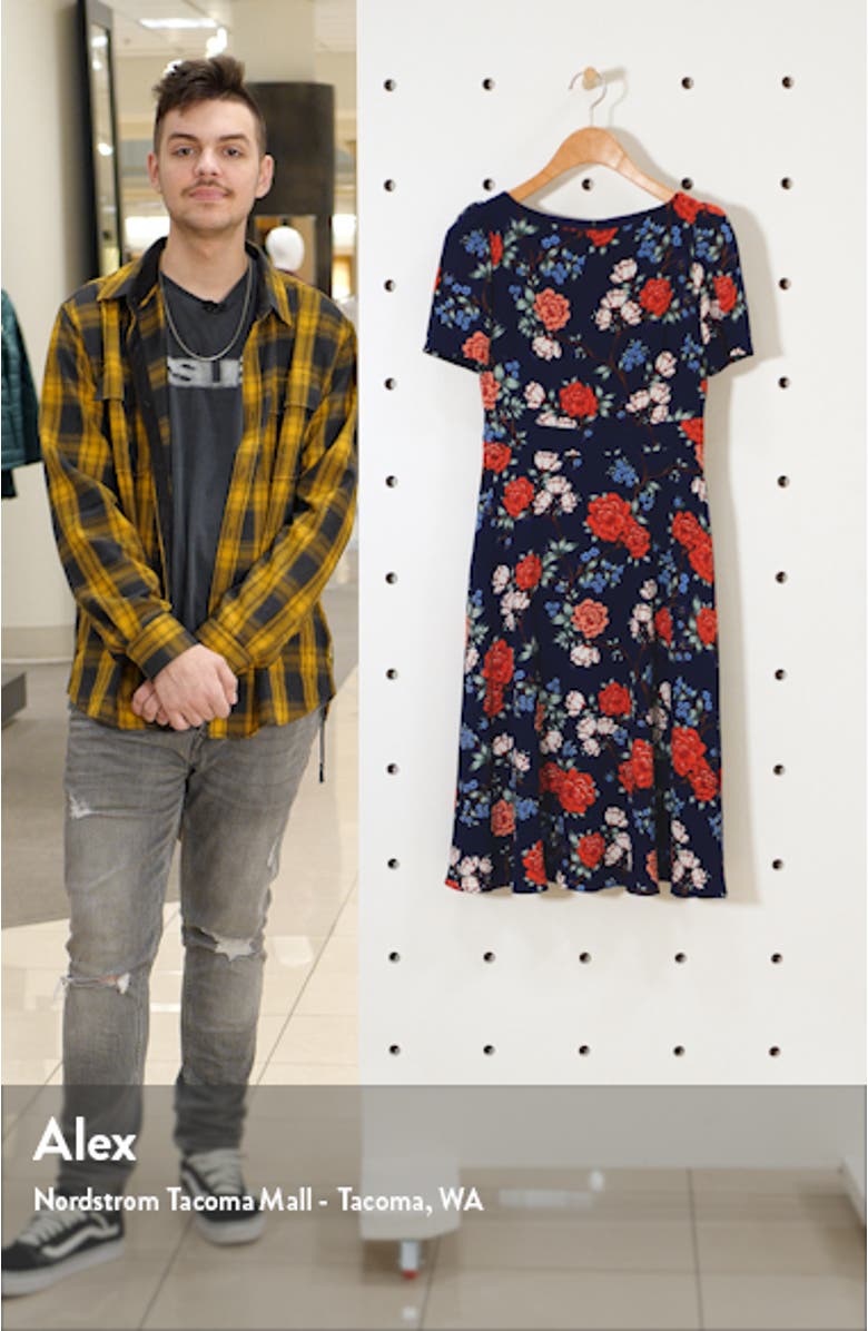 Floral Crepe A-Line Dress, sales video thumbnail