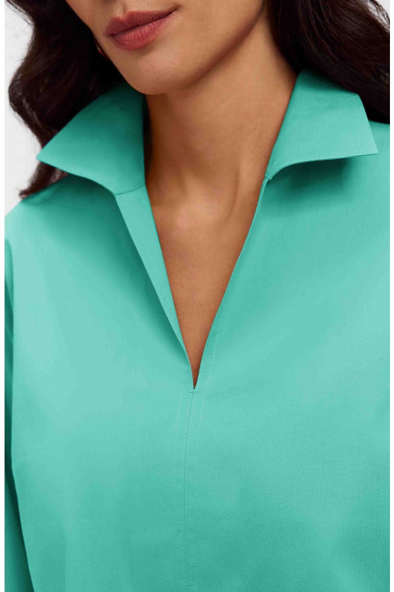 Agnes Cotton Blend Popover Top, Alternate, color, BISCAY GREEN