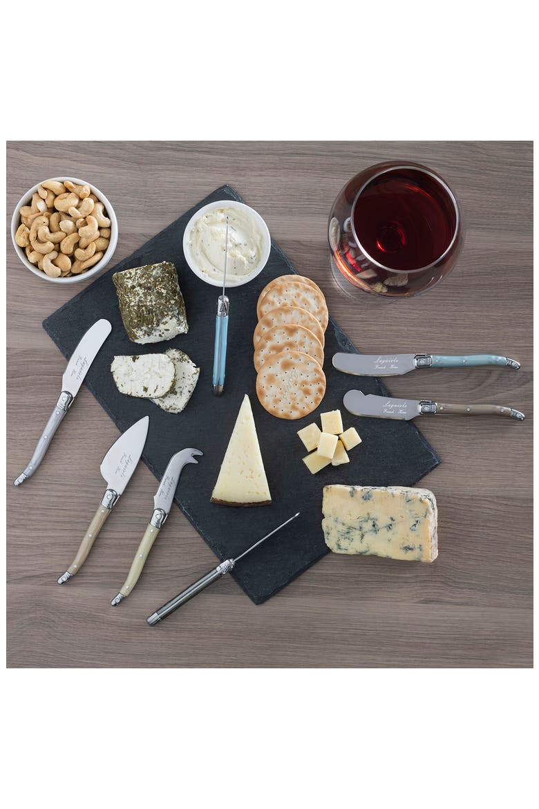7-Piece Faux Mother-of-Pearl Cheese Knife & Spreader Set, Alternate, color, SILVER MULTI COLOR