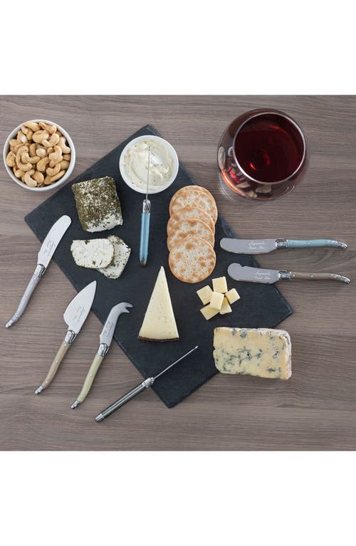 French Home 7-piece Faux Mother-of-pearl Cheese Knife & Spreader Set In Silver Multi Color