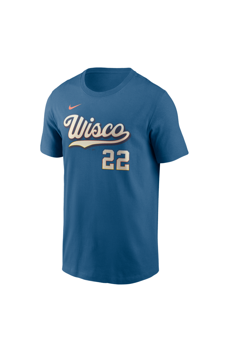 Nike Men's Nike Christian Yelich Blue Milwaukee Brewers 2026 City Connect Name & Number T-Shirt, Alternate, color, Blue