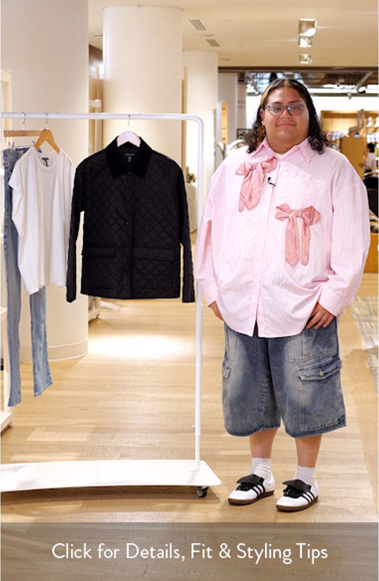 Corduroy Collar Quilted Jacket, sales video thumbnail