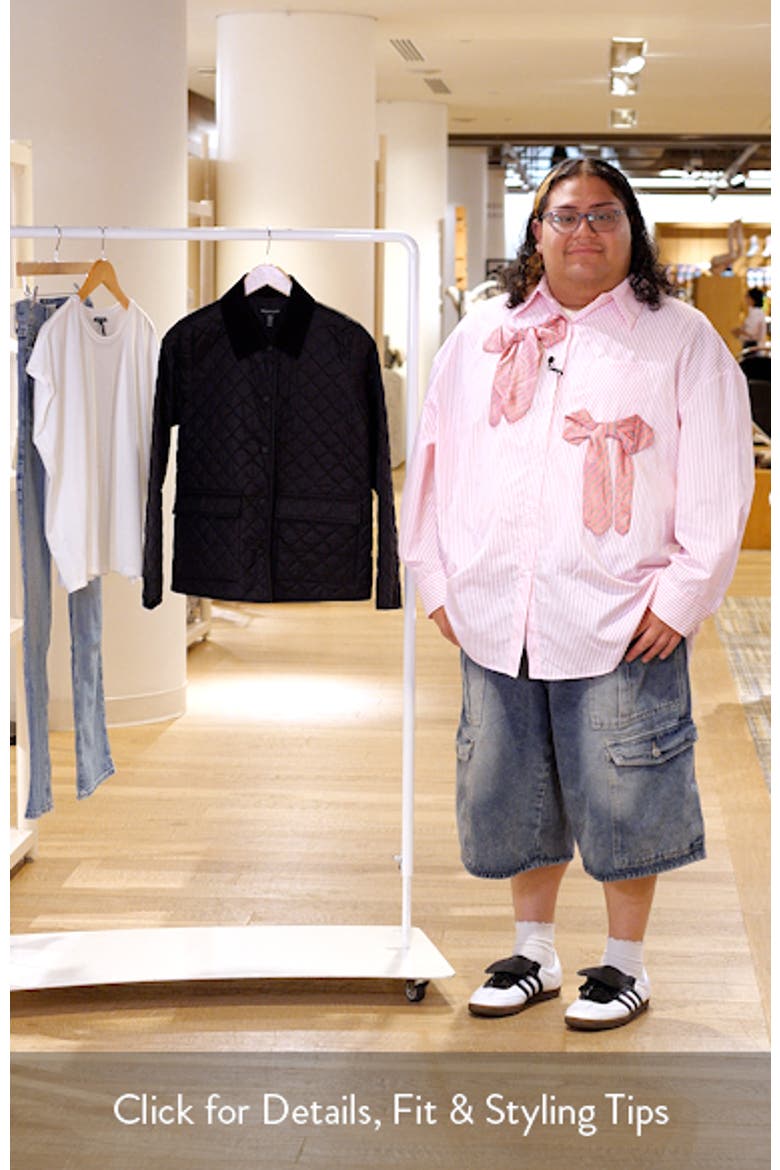 Corduroy Collar Quilted Jacket video