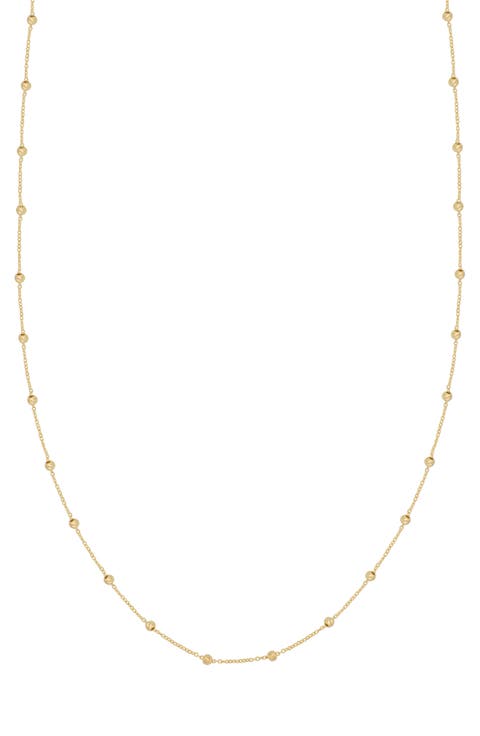 14K Gold Ball Station Chain Necklace (Online Trunk Show)