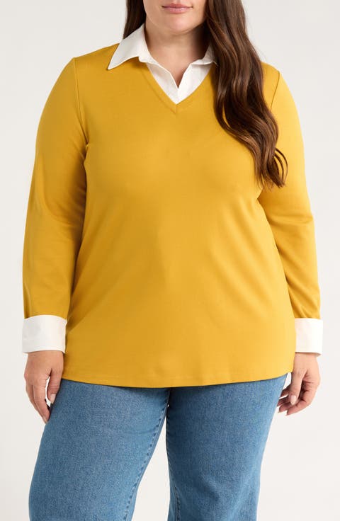 Layered Look Long Sleeve Top