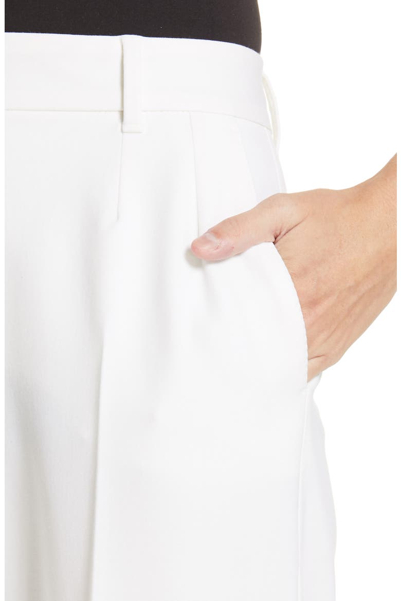 Wide Leg Cuff Wool Blend Pants, Alternate, color, WHITE