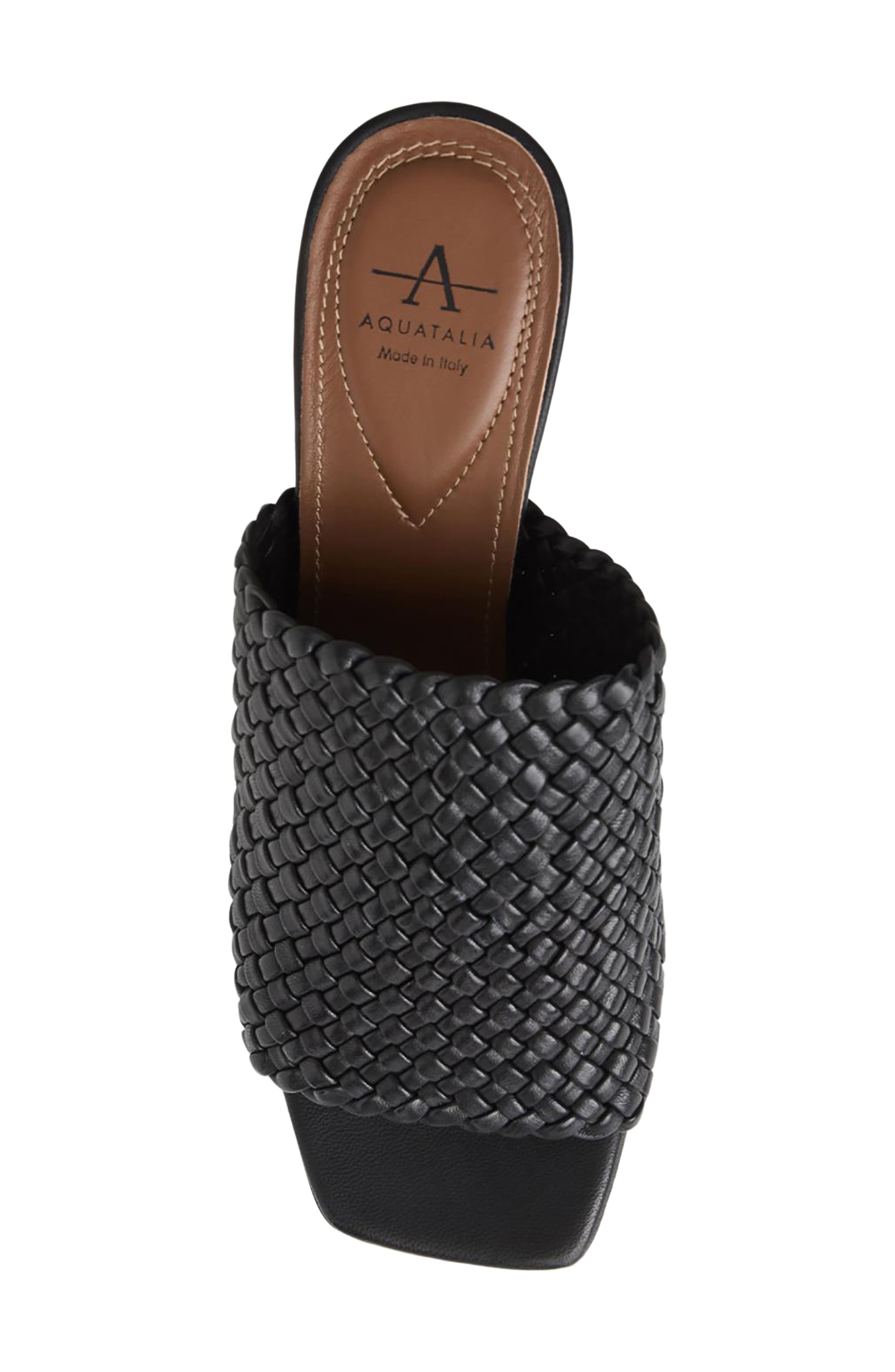 Aquatalia Laquila Slide Sandal, Alternate, color, Black Woven