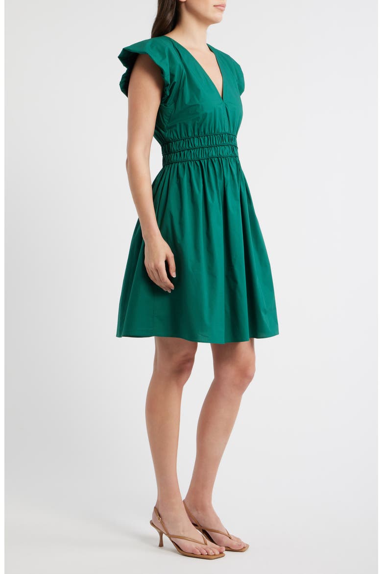 Ruffle Sleeve Cotton Poplin Dress, Alternate, color, AMAZONITE