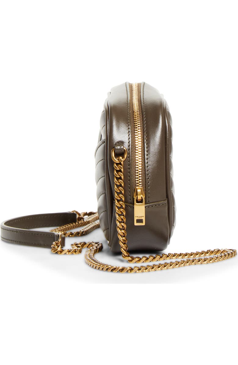 Saint Laurent Mini Lou Matelassé Leather Camera Bag, Alternate, color, Light Musk