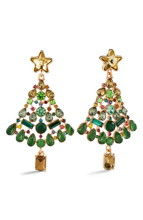 Spruced Up Christmas Tree Drop Earrings