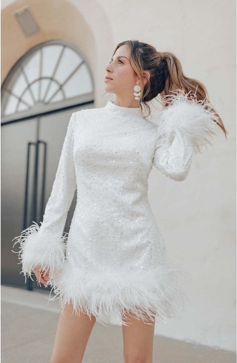 Untamed Petals Chrishell Mini Dress, Main, color, Ivory