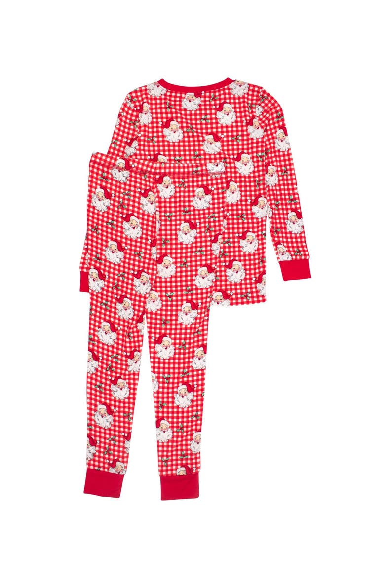 Long Sleeve Pajama Set, Alternate, color, Red Dear Santa