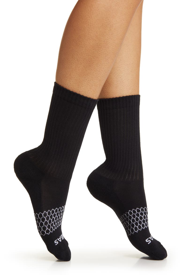 Solids Calf Socks, Main, color, BLACK