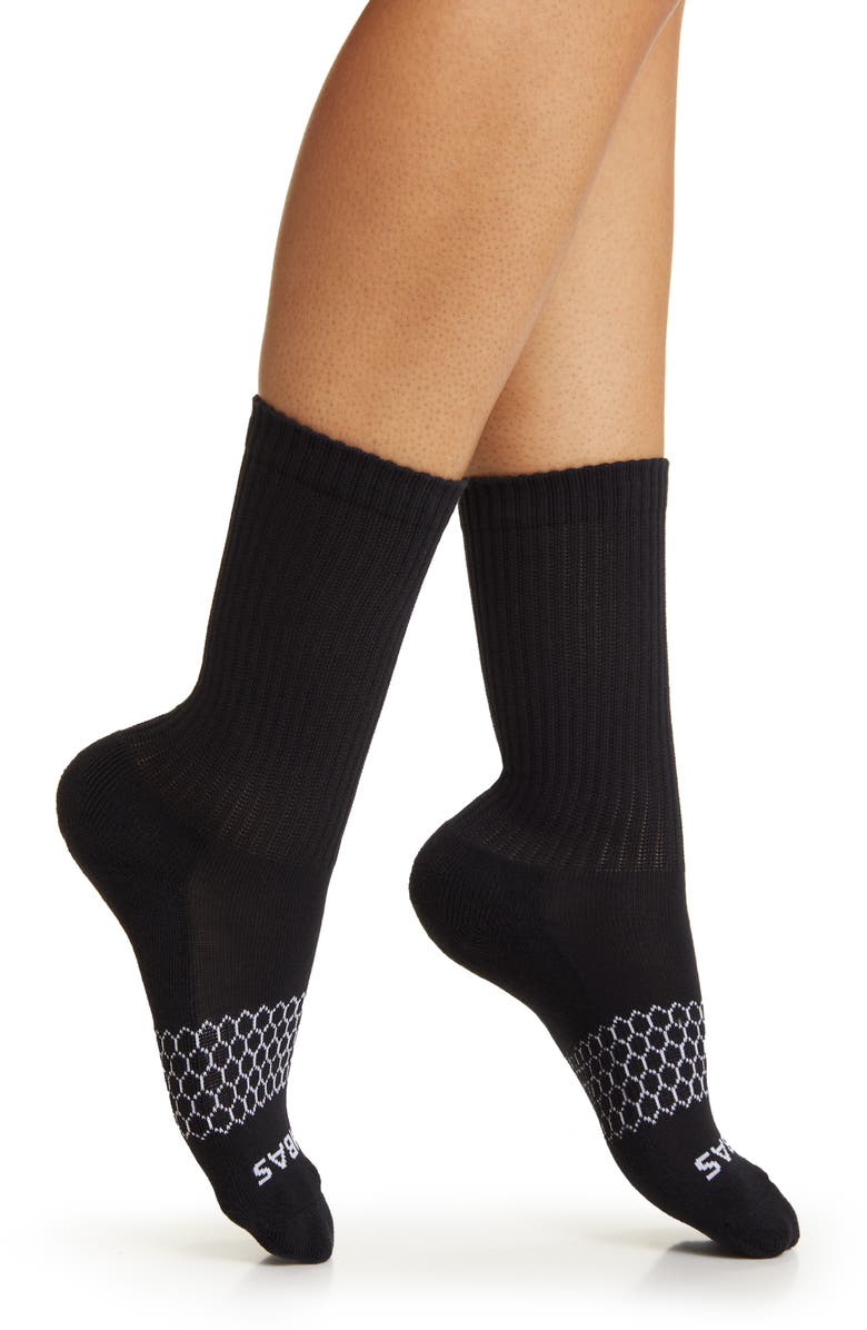 Bombas Solids Calf Socks, Main, color, Black