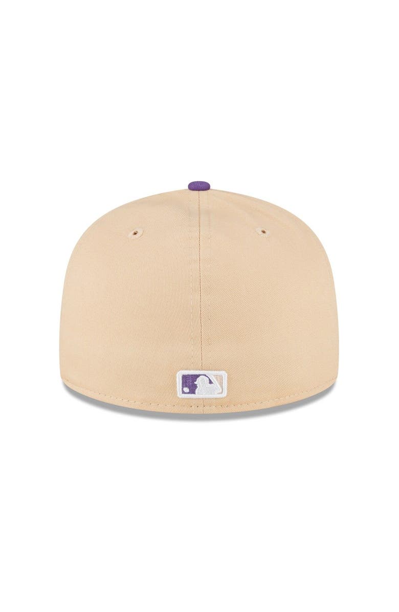 New Era Men's New Era Peach/Purple Los Angeles Dodgers 1988 World Series Side Patch 59FIFTY Fitted Hat, Alternate, color, Orange