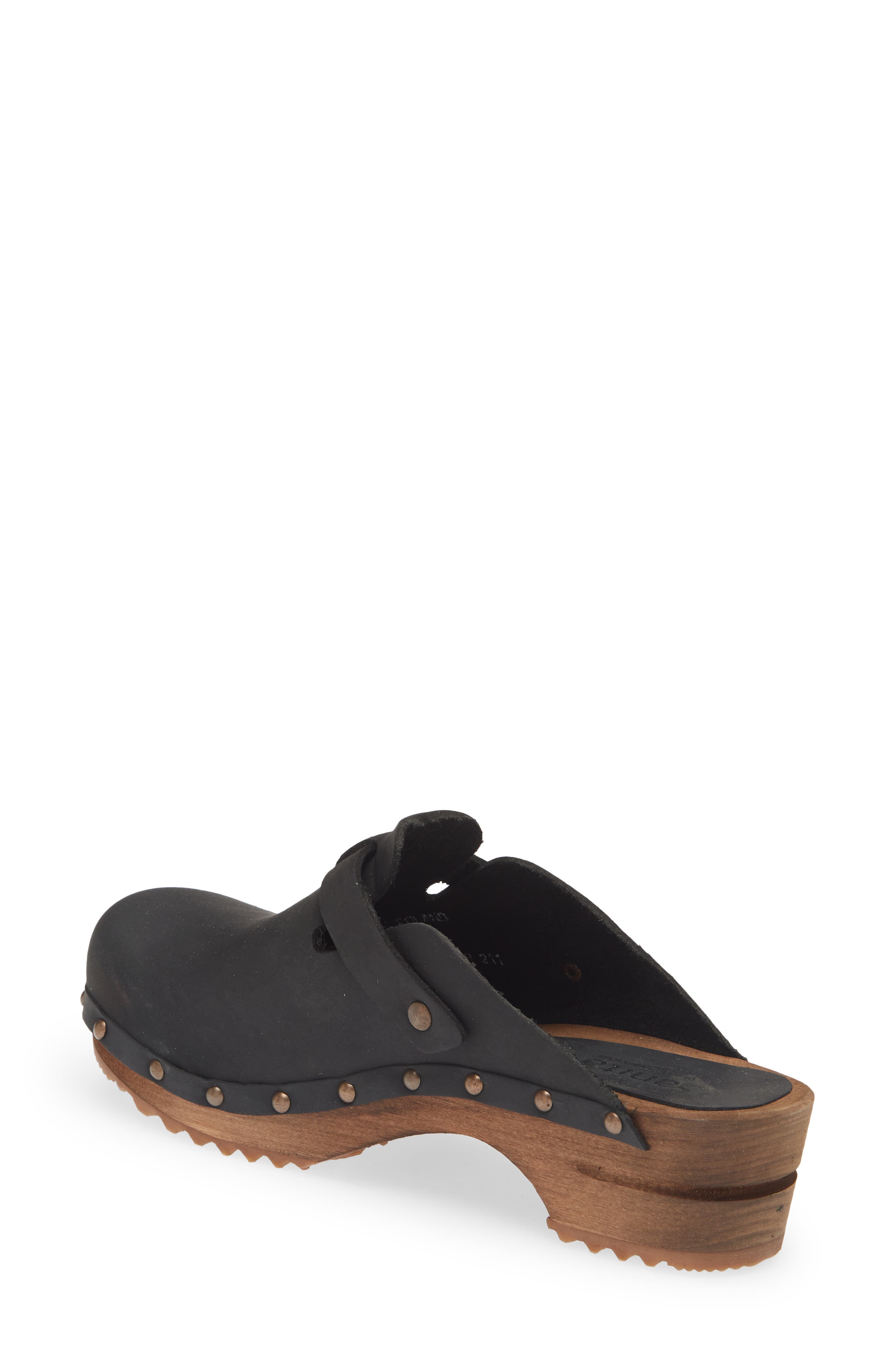 Sanita Kristel Stud Leather Clog, Alternate, color, Black
