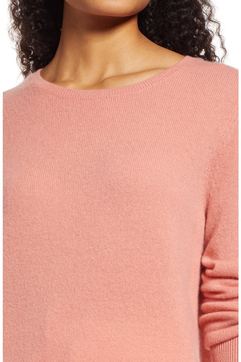 Cashmere Crewneck Sweater, Alternate, color, PINK DAWN