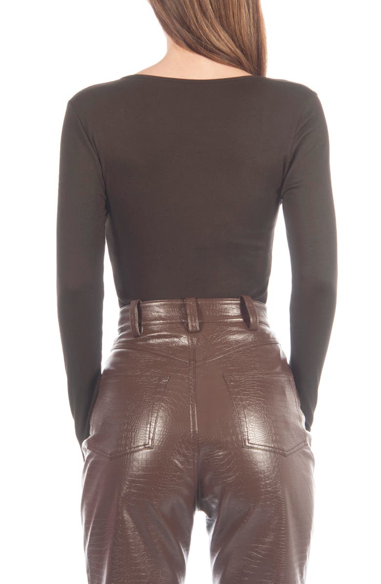 FOUNDIST Asymmetrical Ribbed Long Sleeve Blouse, Alternate, color,